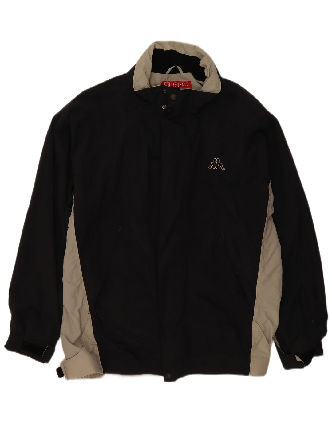 Мужская ветровка KAPPA UK 40, большая черная, полиамид с цветными блоками