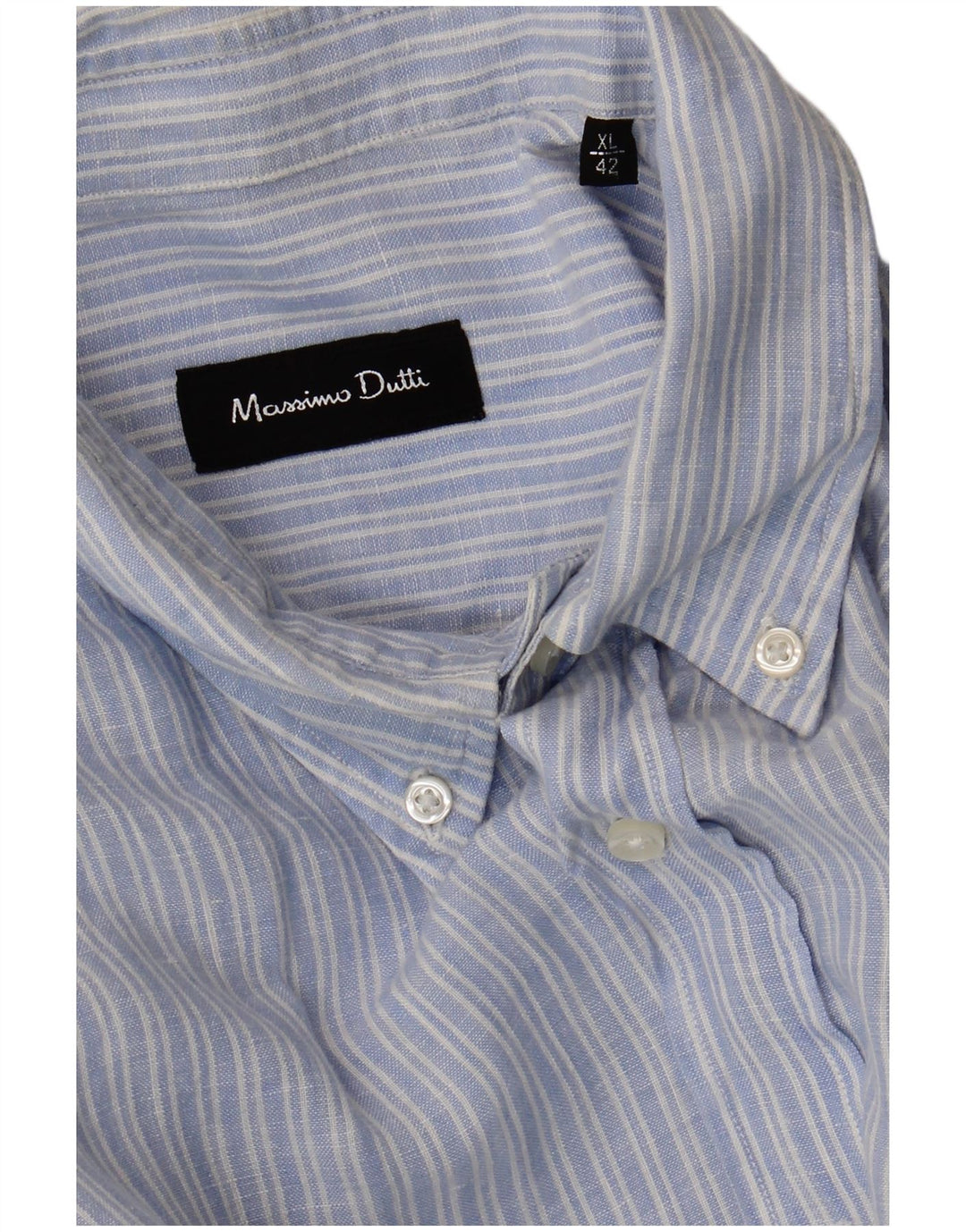 Мужская рубашка Massimo Dutti XL синяя в тонкую полоску