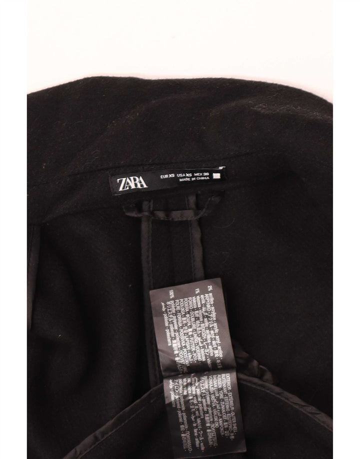 Zara Мужское пальто UK 34 XS, черный полиэстер