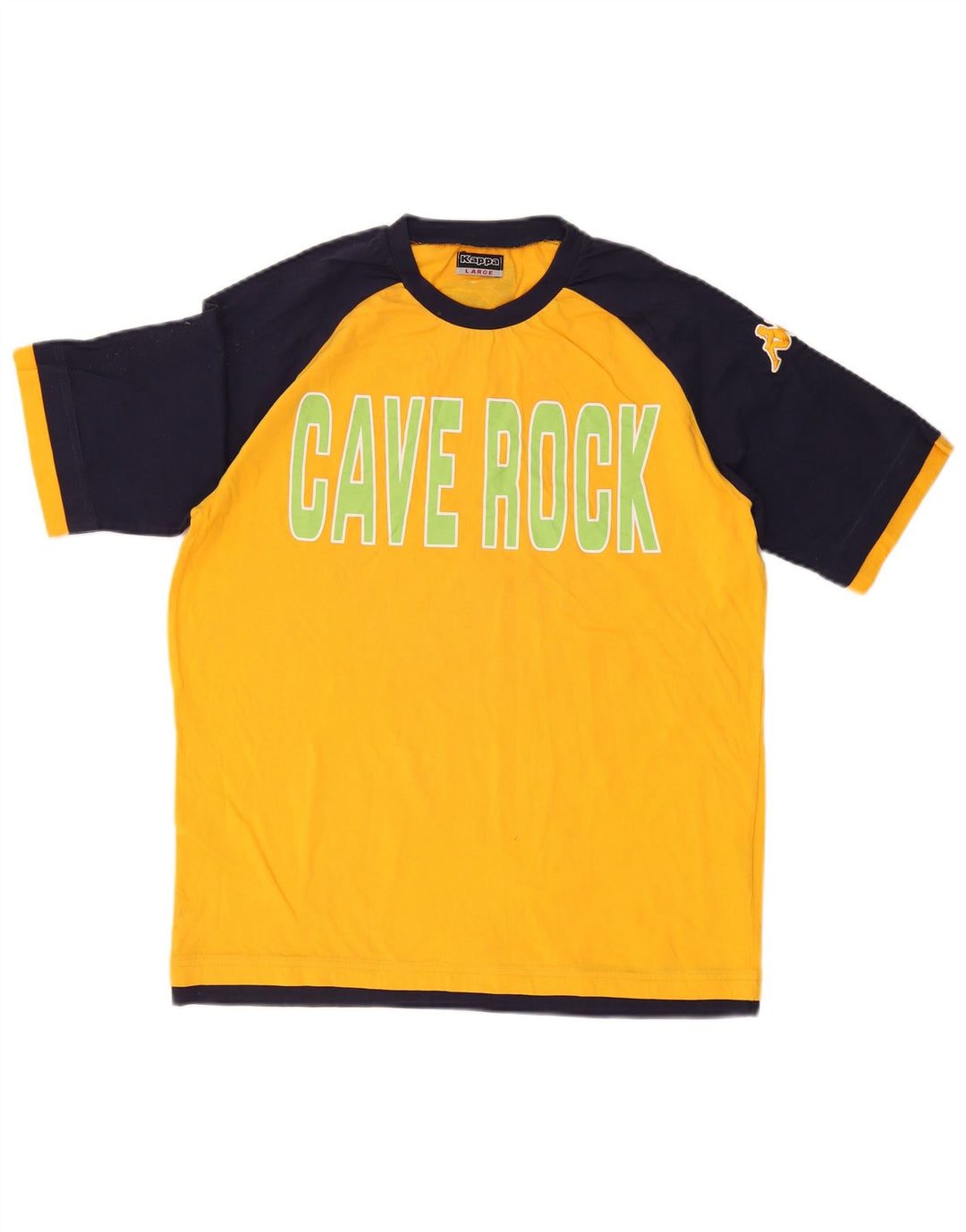 KAPPA Мужская футболка с рисунком, большая желтая хлопковая футболка с цветными блоками