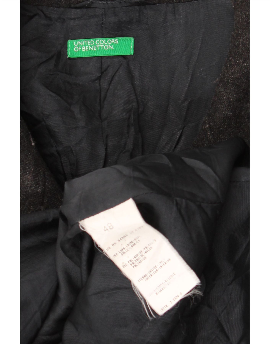 Мужское бушлат Benetton IT 48 Medium Grey Wool