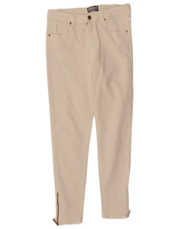 Женские джинсы скинни Barbour UK 12 Medium W30 L27 Off White Cotton