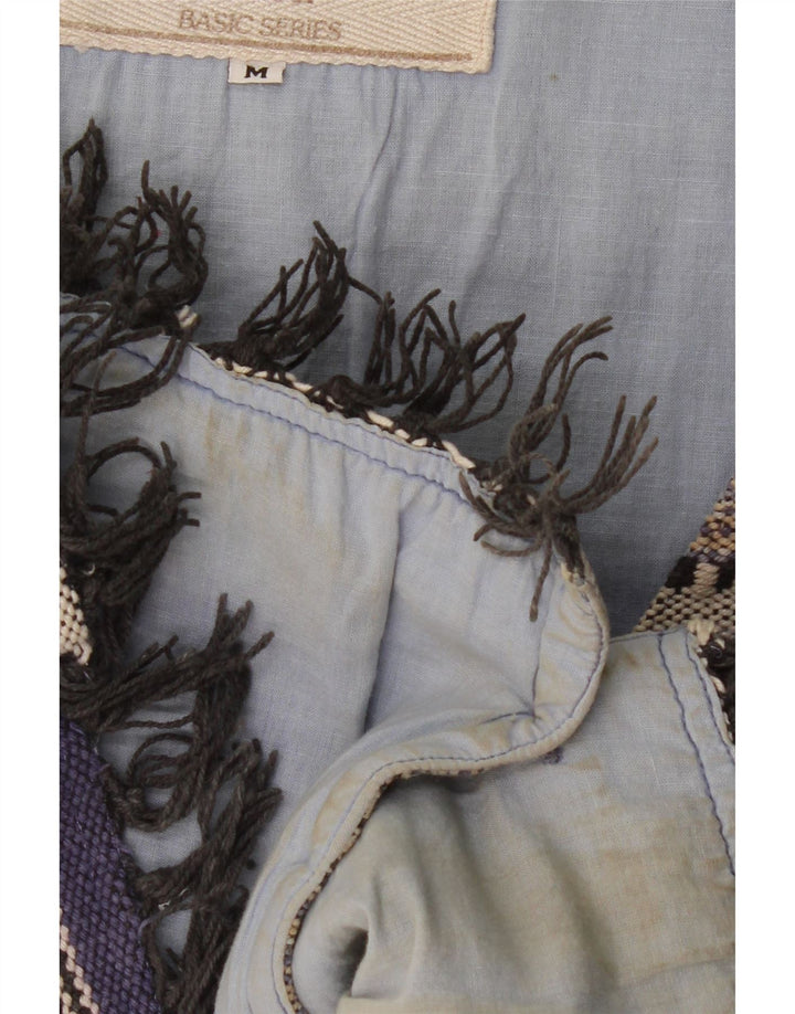 Винтажный мужской жилет из хлопка среднего размера в разноцветную полоску