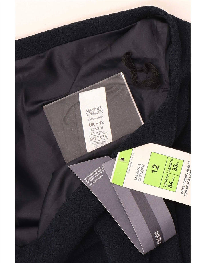 Женская юбка-миди Marks & Spencer UK 12, средний W33, темно-синий, полиэстер