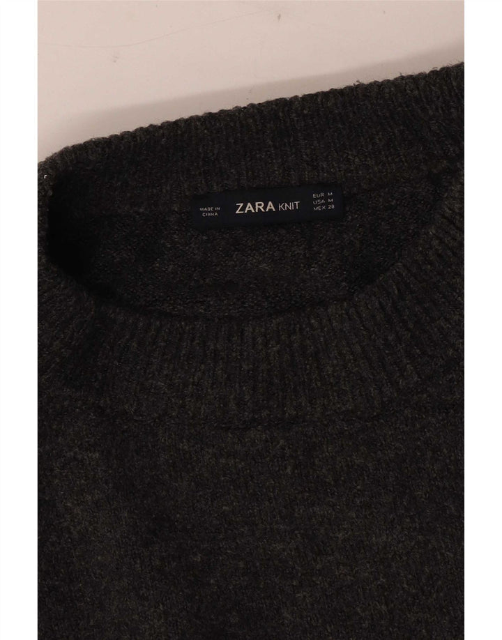 Женский свободный джемпер с круглым вырезом Zara UK 14, средний серый цвет