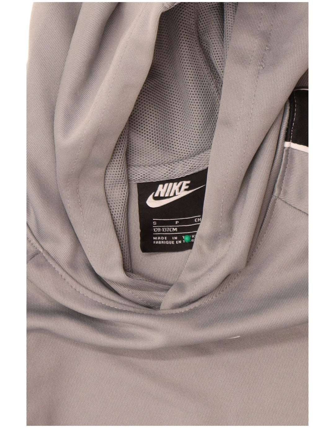 Джемпер с капюшоном Nike для мальчиков 8–9 лет, маленький серый, полиэстер с цветными блоками