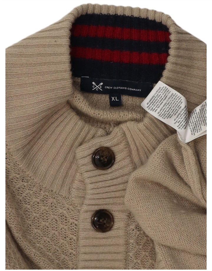 Crew Clothing Мужской джемпер на пуговицах, свитер XL, серый из овечьей шерсти