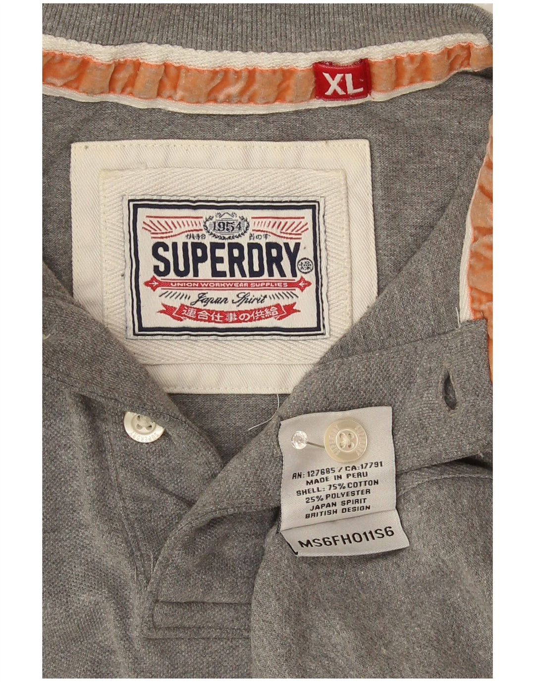 Мужская рубашка-поло Superdry XL, серый хлопок