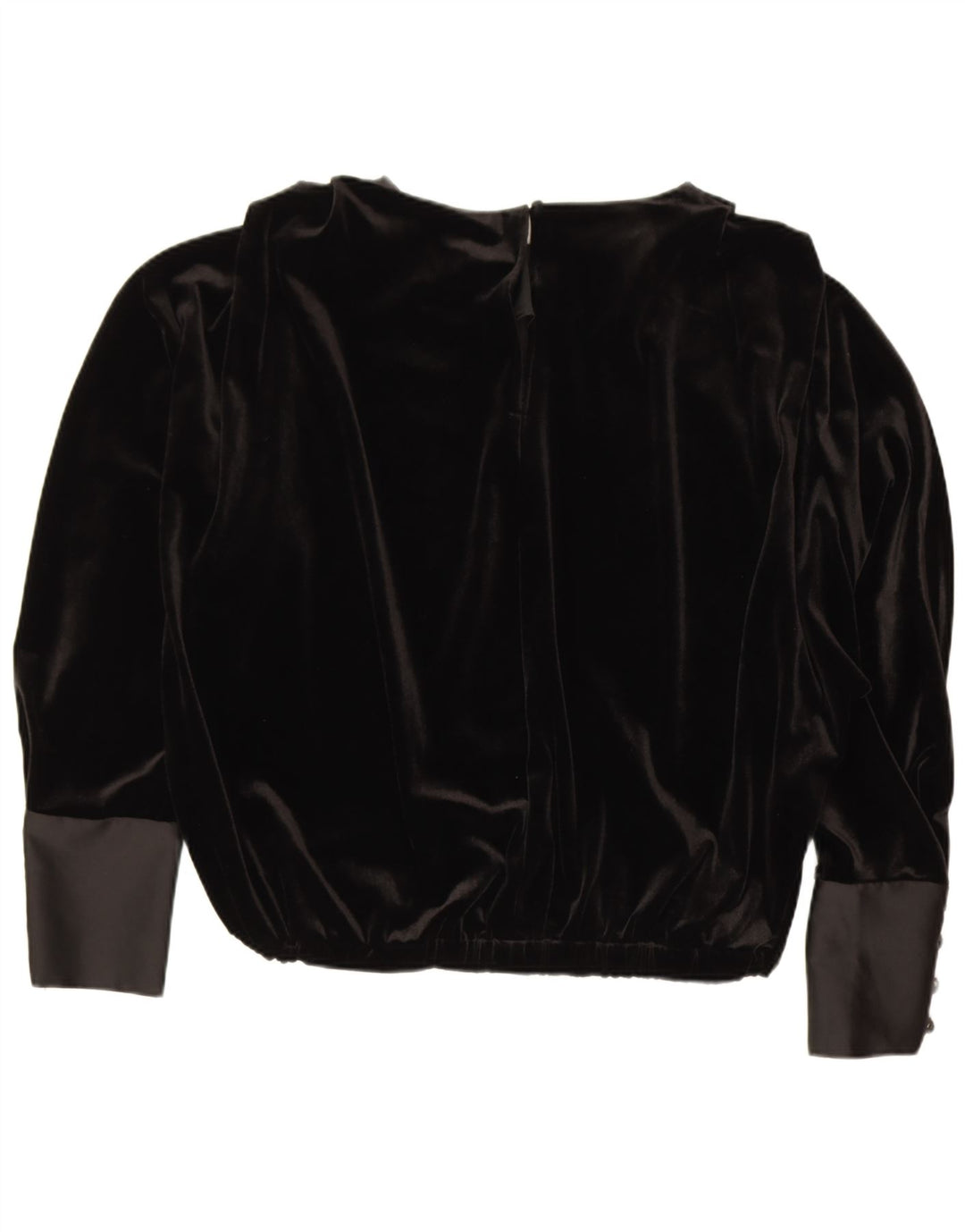 Женская бархатная блузка оверсайз с длинными рукавами Zara UK 14, средний черный