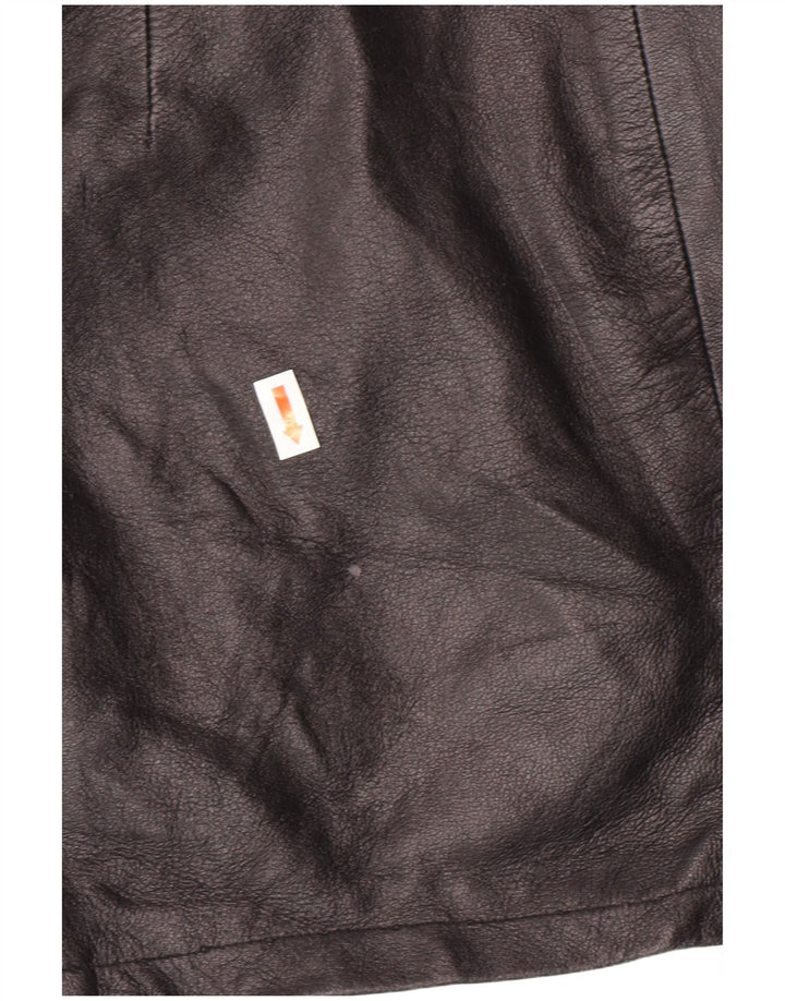 Женская кожаная юбка с завышенной талией EMBASSY IT 46, большая W26, черная кожа