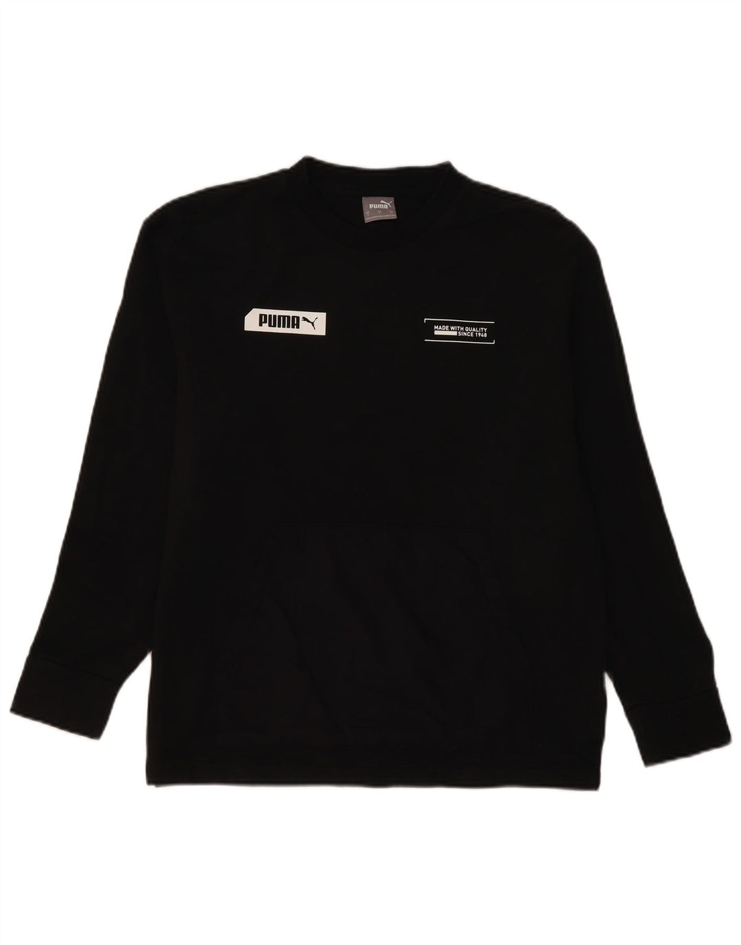 Мужской свитшот с рисунком Puma, маленький черный хлопковый джемпер