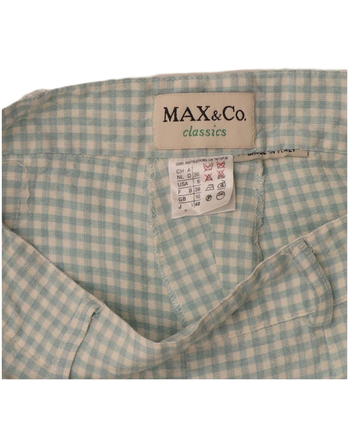 Женские классические повседневные шорты Max & Co., Великобритания, 10 маленьких размеров, W27, зеленая клетка
