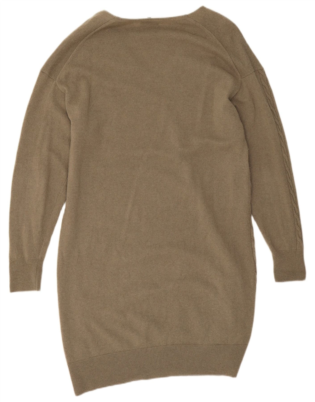 Женское платье-джемпер с длинными рукавами Massimo Dutti UK 14, средний хаки, шерсть