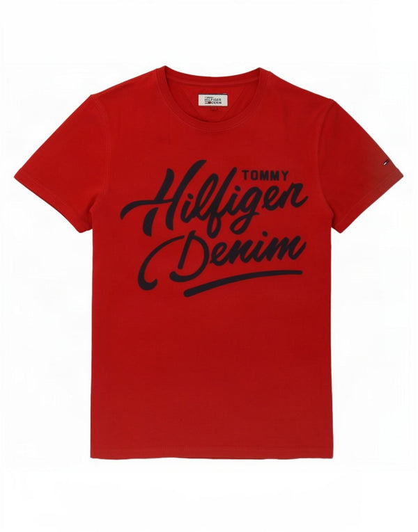 Мужская футболка с рисунком Tommy Hilfiger, маленький красный хлопок