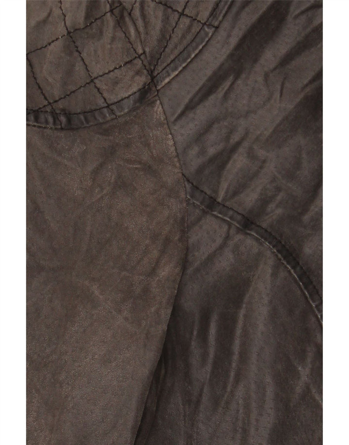 Мужская замшевая куртка-бомбер MAZE UK 38, кожа среднего серого цвета