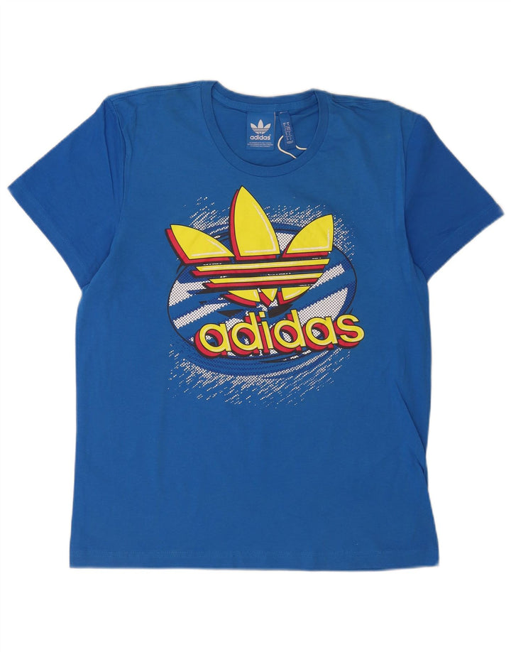 Мужская футболка с рисунком Adidas Top Medium Blue Cotton