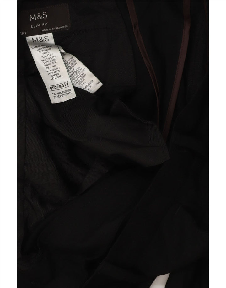 Мужские брюки-чиносы MARKS & SPENCER W32 L28, черный полиэстер