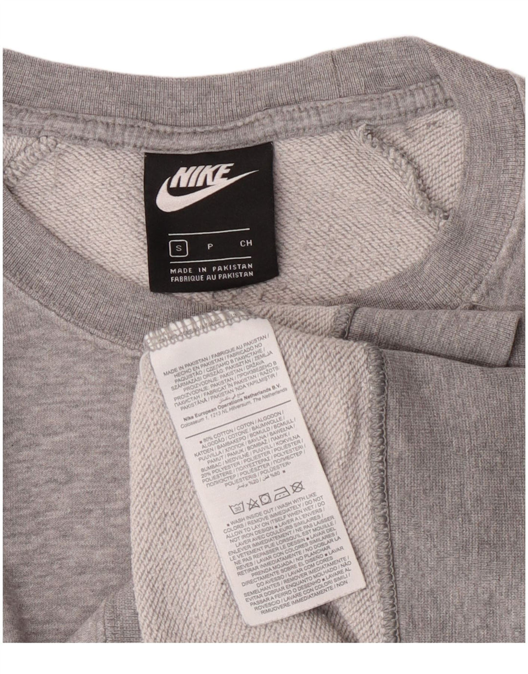 Женский джемпер оверсайз-свитшот Nike UK 10, маленький серый хлопок с крапинками