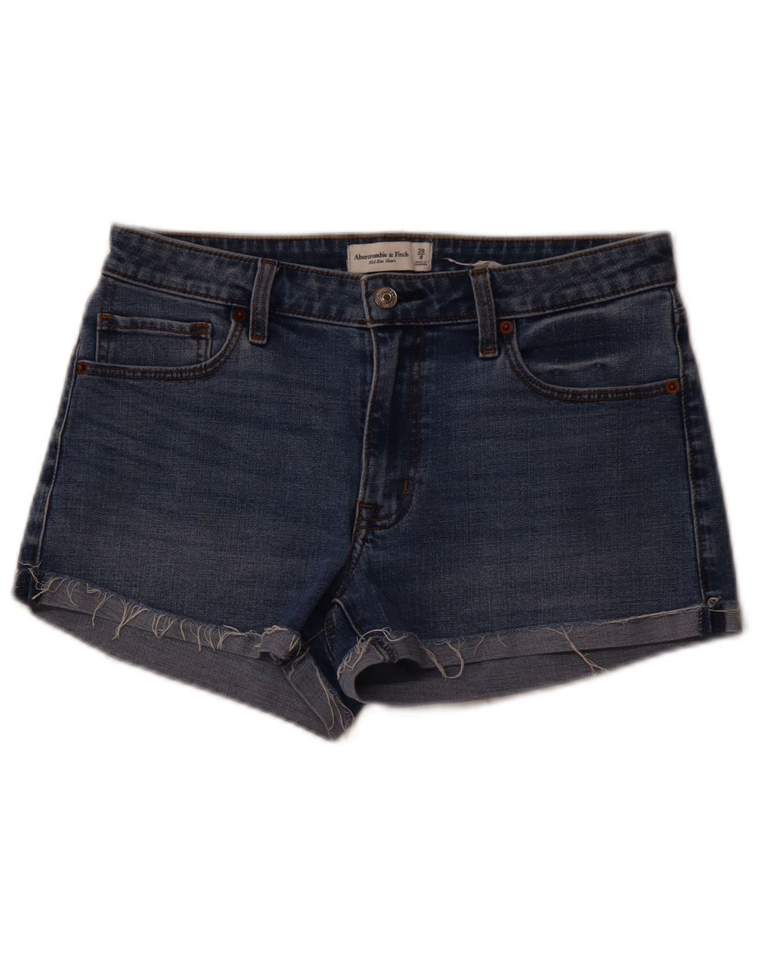 ABERCROMBIE & FITCH Женские джинсовые шорты со средней посадкой US 8 Medium W29 Синие