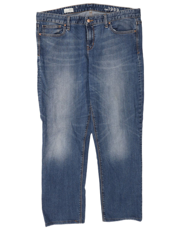 Женские высокие прямые джинсы Gap UK 18 XL W34 L30 синие, хлопок