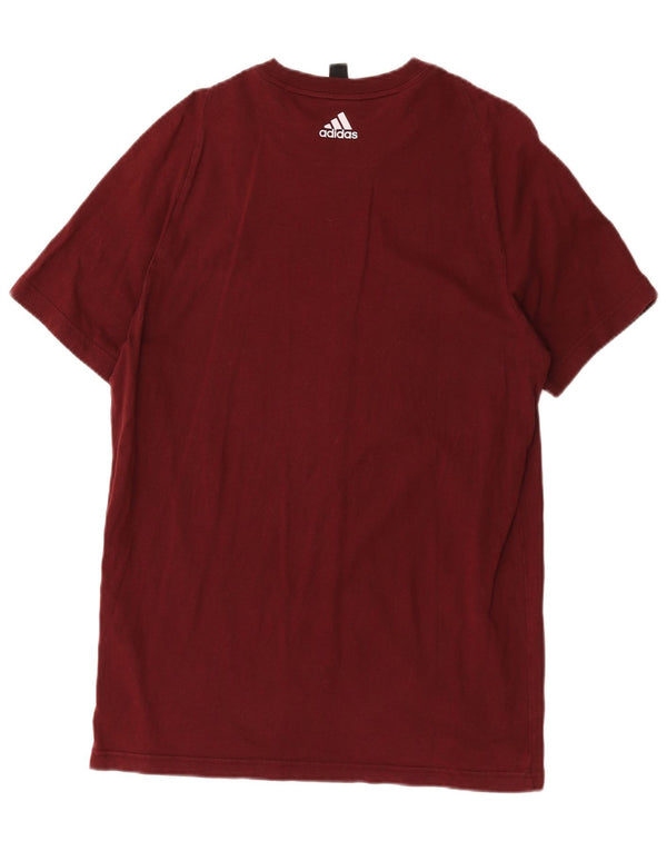Adidas Мужская футболка с рисунком Топ среднего цвета, бордовый хлопок