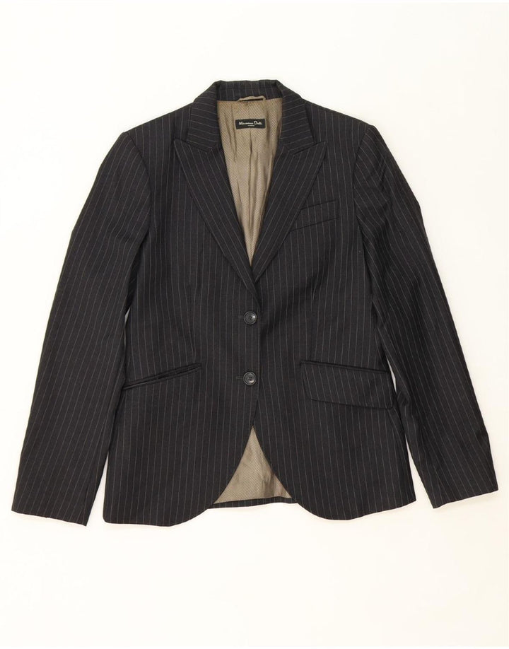 MASSIMO DUTTI Womens 2 Button Blazer Jacket EU 40 Medium Black Pinstripe Vintage Massimo Dutti and Second-Hand Massimo Dutti from Messina Hembry 