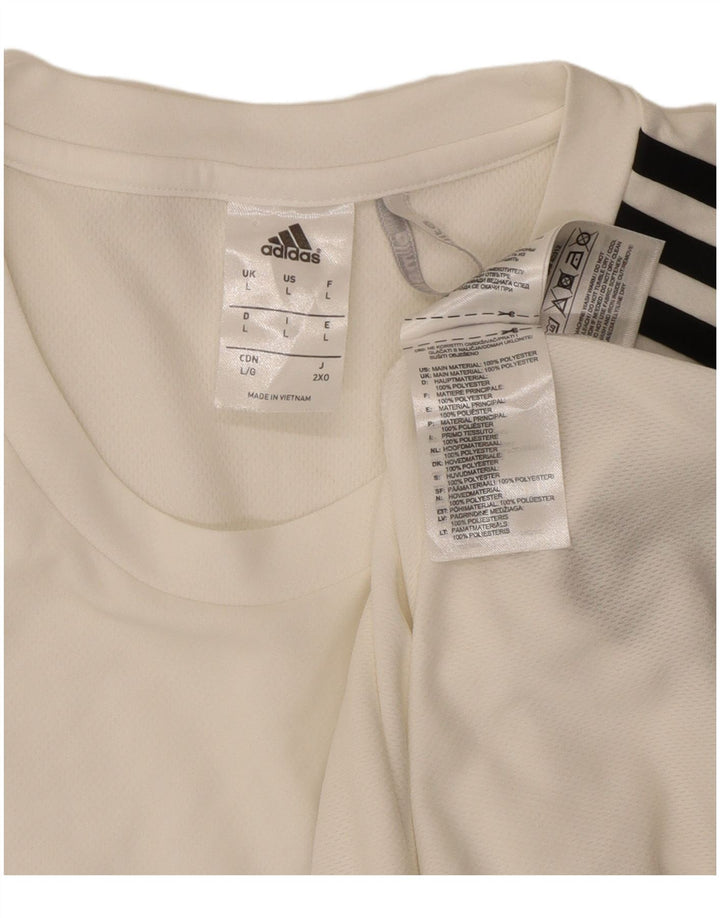 Мужская футболка Adidas Climalite, большой белый полиэстер с цветными блоками