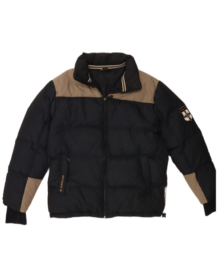 Мужская стеганая куртка KINGSLAND UK 42 XL темно-синяя, полиэстер с цветными блоками