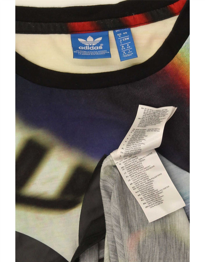 Женская футболка с рисунком Adidas Top UK 8, маленький разноцветный полиэстер