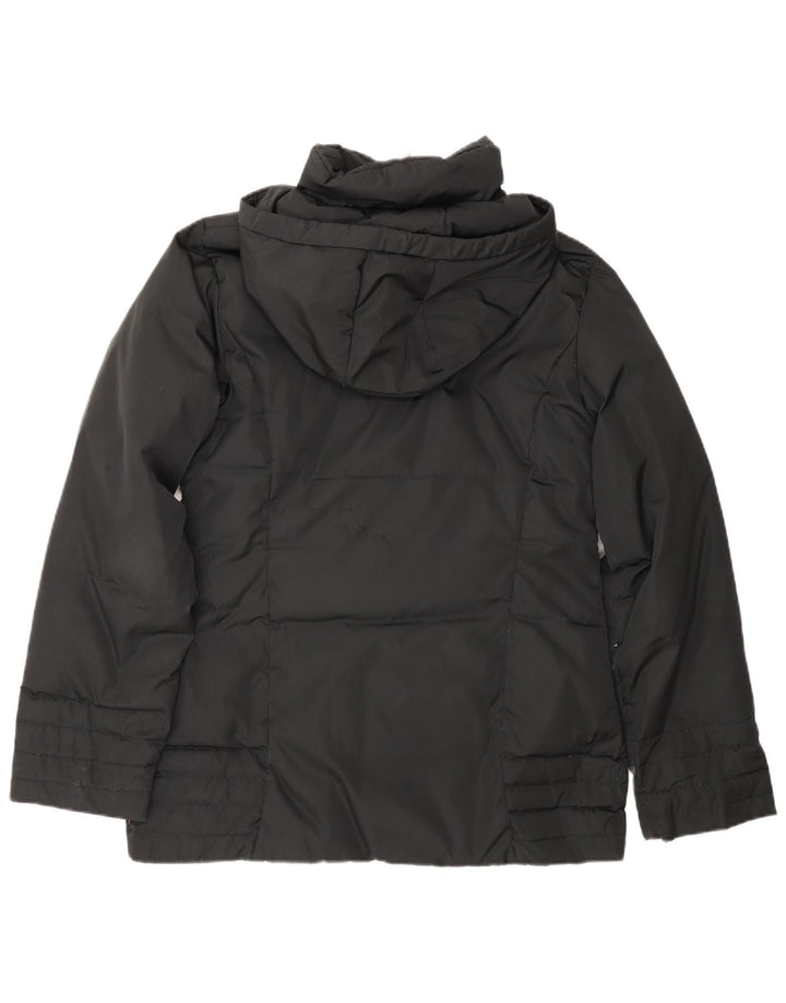 Moncler Женская стеганая куртка с капюшоном, размер 2, средний черный полиэстер