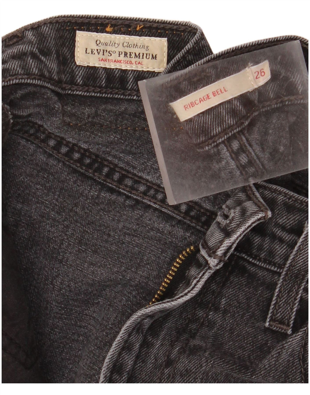 Женские широкие джинсы с высокой посадкой LEVI'S Ribcage W26 L32 Серые