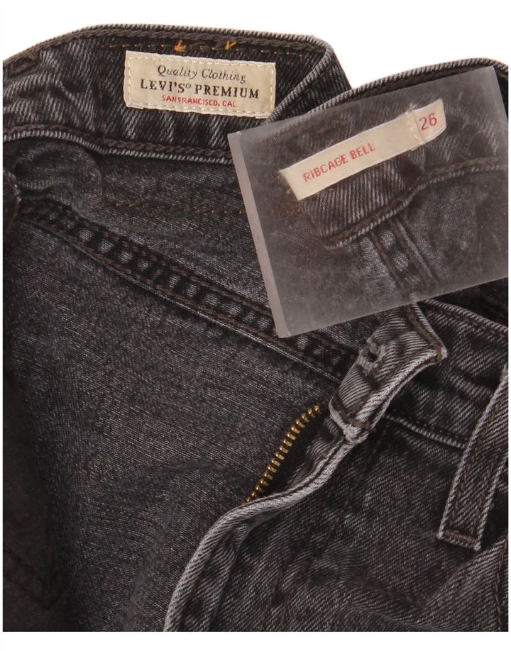 Женские широкие джинсы с высокой посадкой LEVI'S Ribcage W26 L32 Серые