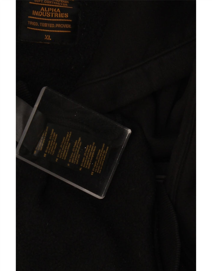ALPHA INDUSTRIES Мужской джемпер с капюшоном с рисунком XL, черный хлопок