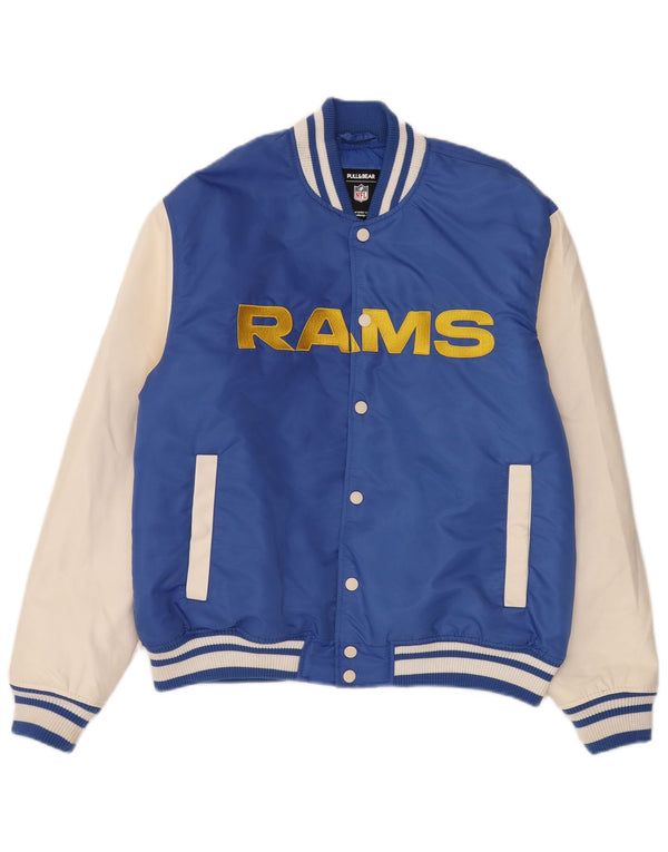 Мужская университетская куртка Pull & Bear Los Angeles Rams UK 38, средний синий спортивный цвет