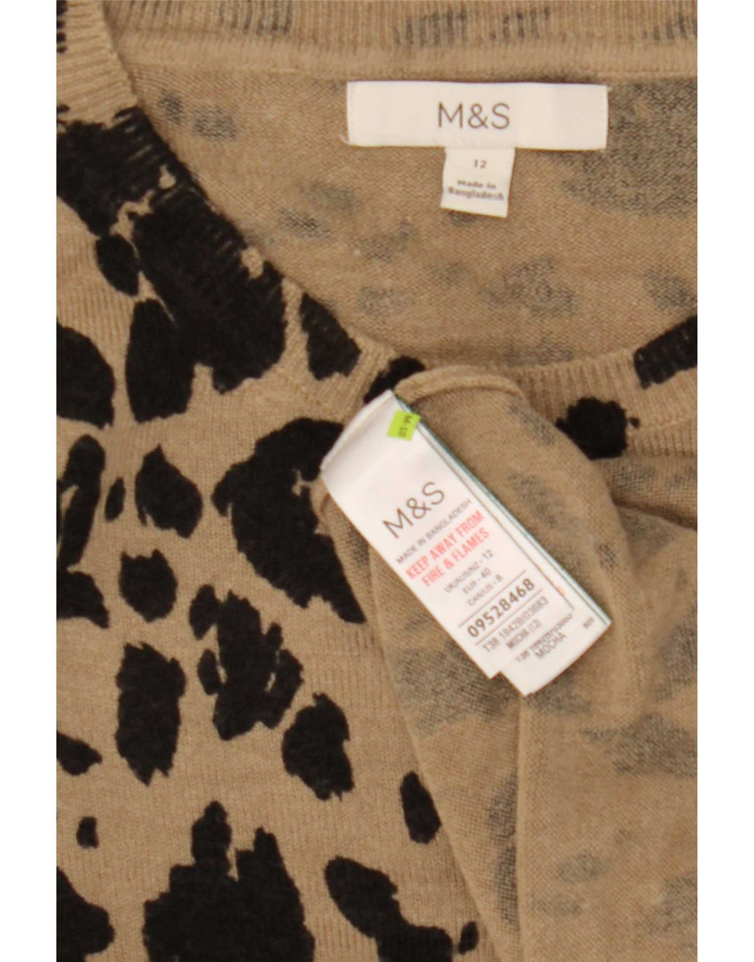Женский джемпер с круглым вырезом Marks & Spencer UK 12, средний бежевый