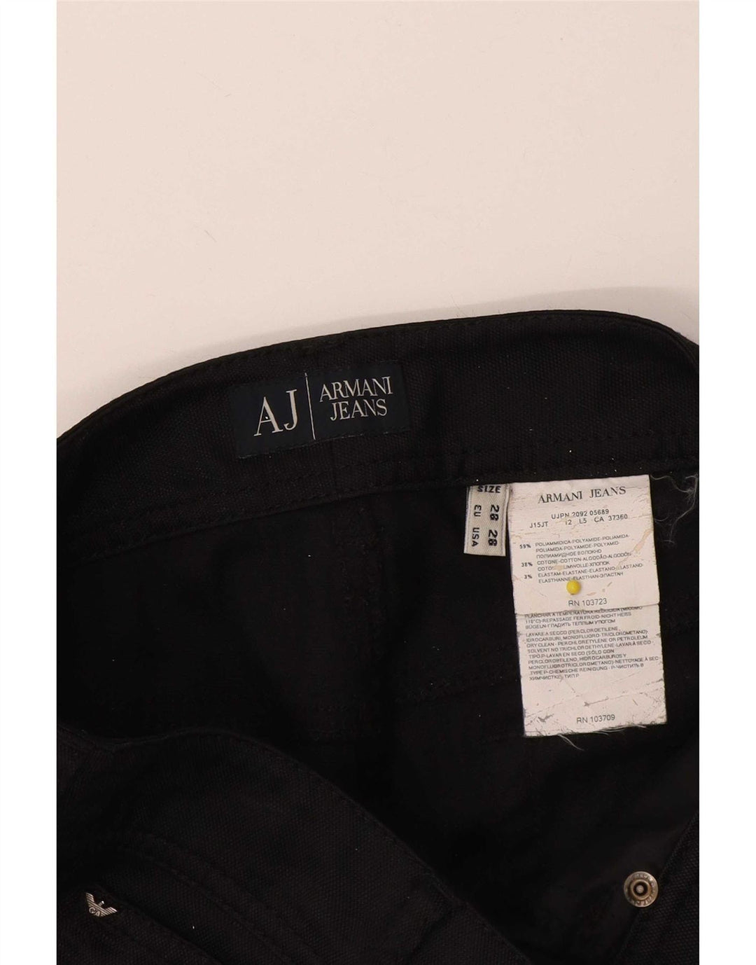 Женские прямые повседневные брюки Armani W28 L24 черные из полиамида