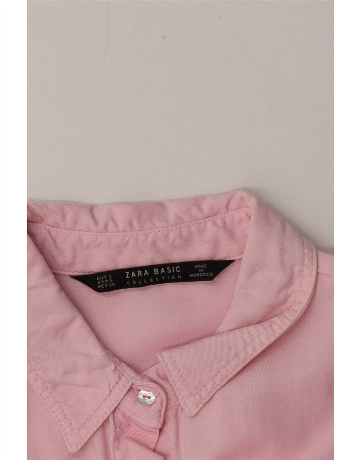Женская рубашка оверсайз в стиле милитари Zara UK 10, маленькая розовая