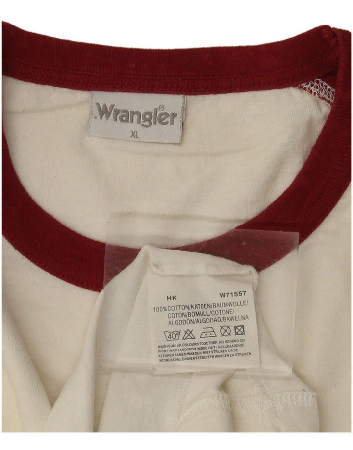Мужская футболка WRANGLER с рисунком, XL, белая, хлопок с цветными блоками
