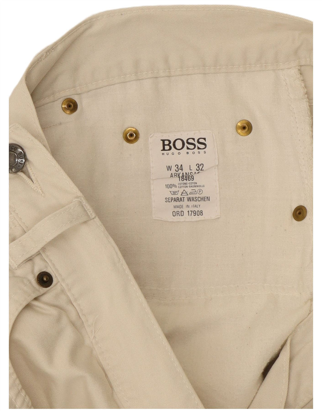 Мужские зауженные джинсы HUGO BOSS Arkansas W34 L32, белый хлопок