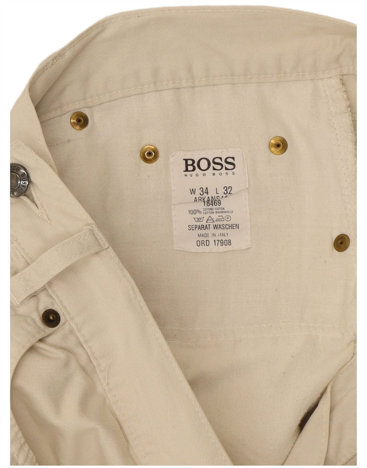 Мужские зауженные джинсы HUGO BOSS Arkansas W34 L32, белый хлопок