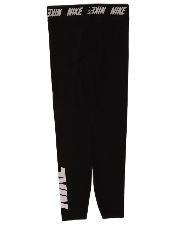 Женские леггинсы с рисунком Nike UK 12, хлопковые, средние, черные