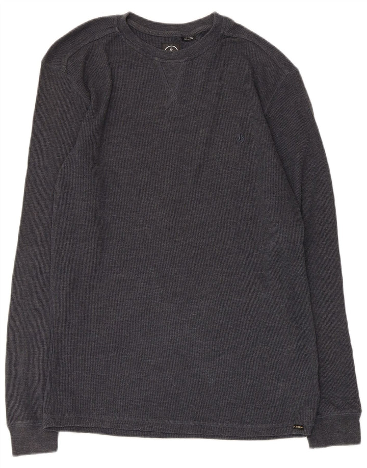 Volcom Мужской топ стандартного кроя с длинными рукавами, средний серый хлопок