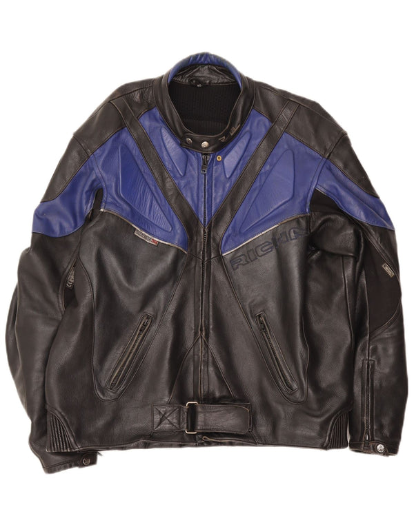 Набор из 2 предметов Richa Mens Leather Biker 3XL W48 L26 Черный с цветными блоками