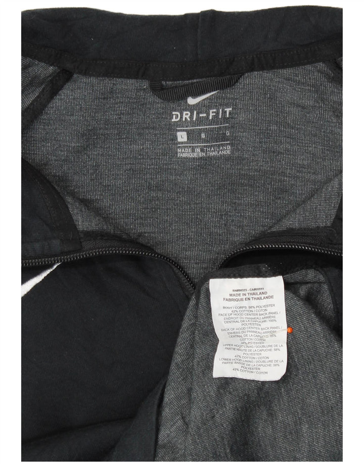 Женский свитер с капюшоном на молнии Nike UK 16, большой черный полиэстер