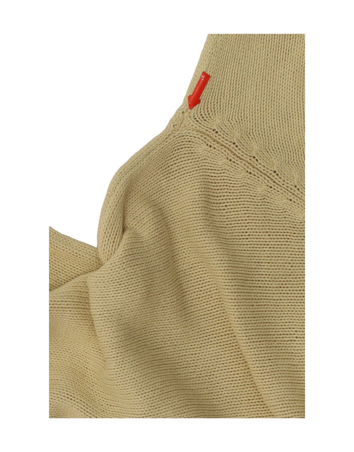 VINTAGE Mens Crew Neck Jumper Sweater IT 46/48 Medium Beige Cotton Vintage Vintage and Second-Hand Vintage from Messina Hembry 