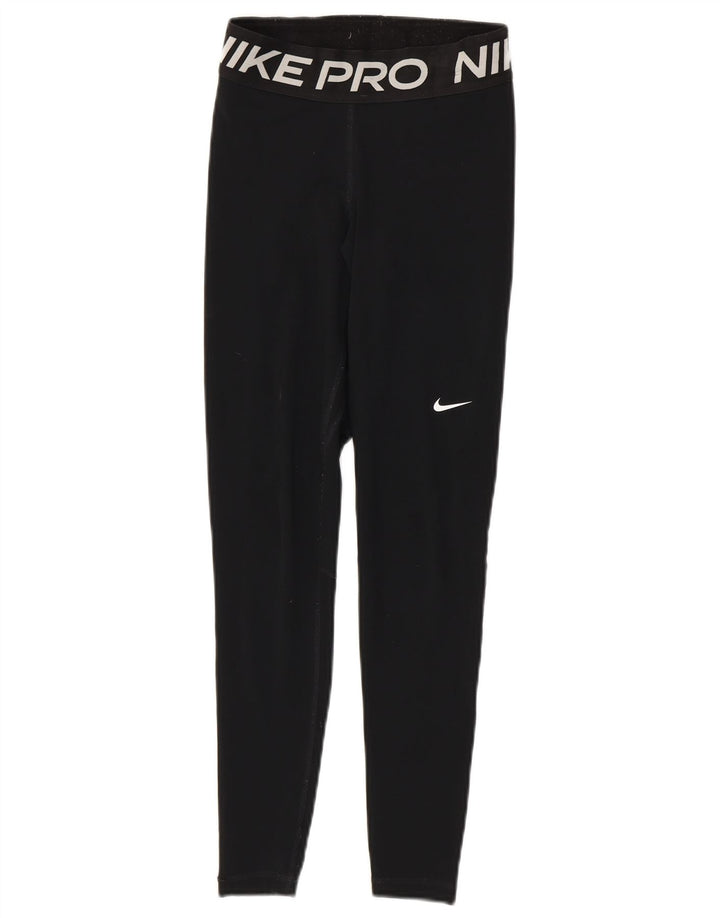 Женские леггинсы с рисунком Nike Dri Fit UK 4 XS, черный полиэстер