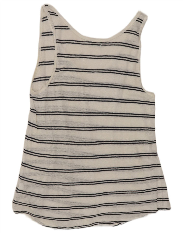 Женская блузка без рукавов Benetton, Великобритания, 18 XL, льняная белая полоска