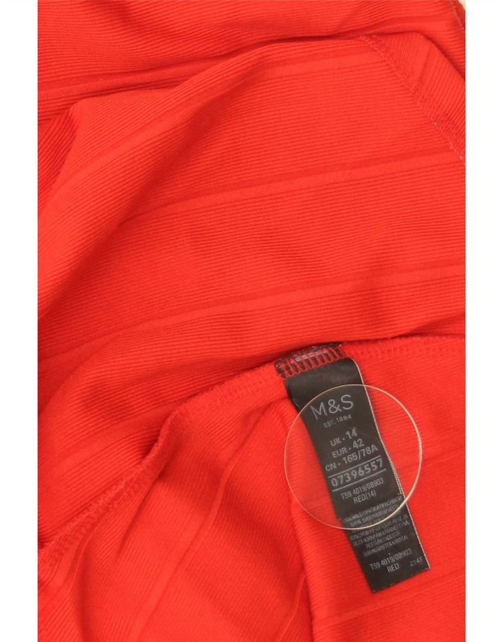 Женская юбка-русалка Marks & Spencer UK 14, большая W32, полиэстер в красную полоску