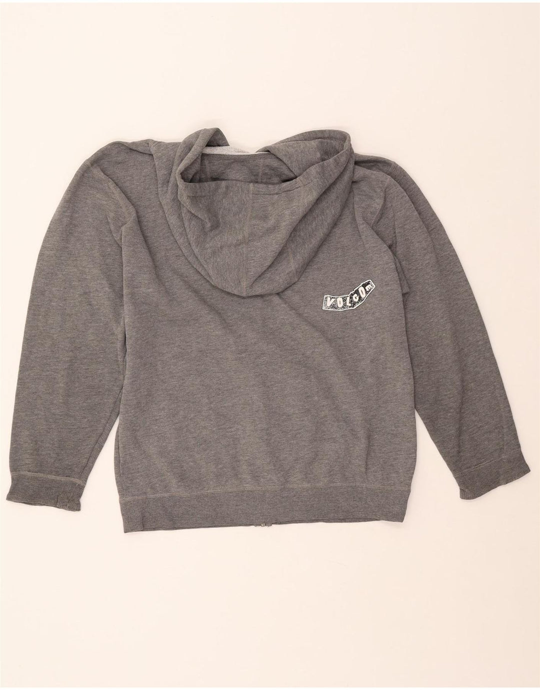 Женский свитер с капюшоном на молнии с графическим рисунком VOLCOM UK 16, большой серый цвет