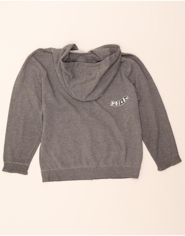 Женский свитер с капюшоном на молнии с графическим рисунком VOLCOM UK 16, большой серый цвет